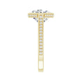 Load image into Gallery viewer, 14K yellow gold Asscher engagement ring mounting, 9 x 9 mm, enlarged shank-side view