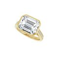 Load image into Gallery viewer, 14K yellow gold emerald engagement ring mounting, 11 x 9 mm, alternate view