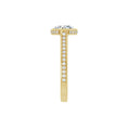 Load image into Gallery viewer, 14K yellow gold round engagement ring mounting, 8 mm, shank side view