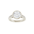 Load image into Gallery viewer, 14K white gold round engagement ring mounting, top view