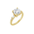 Load image into Gallery viewer, 14K yellow gold cushion engagement ring mounting, 8 x 8 mm, three-quarter view