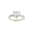 Load image into Gallery viewer, 14K white gold heart engagement ring mounting, top view