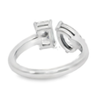 Load image into Gallery viewer, Platinum 2-stone Pear and Radiant Shape Diamond Ring