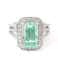 Load image into Gallery viewer, 18K White Gold Beryl Mint Ring