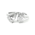 Load image into Gallery viewer, Platinum 2-stone Pear and Radiant Shape Diamond Ring