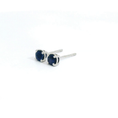 Load image into Gallery viewer, 14K White Gold Blue Sapphire Stud Earrings