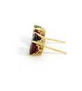 Load image into Gallery viewer, 14k Yellow Gold Rhodolite Garnet Stud Earrings