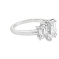 Load image into Gallery viewer, Platinum Three Stone Emerald Cut Lab Grown Diamond Ring