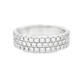 Load image into Gallery viewer, 14K White Gold Triple Row Diamond Band