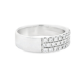 Load image into Gallery viewer, 14K White Gold Triple Row Diamond Band