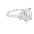 Load image into Gallery viewer, Platinum Three Stone Emerald Cut Lab Grown Diamond Ring