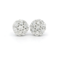 Load image into Gallery viewer, 14K White Gold Cluster Diamond Stud Earrings