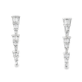 Load image into Gallery viewer, 18k White Gold Three Tier Graduated Baguette Earrings