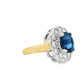 Load image into Gallery viewer, 18K Two Tone Sapphire with Diamond Halo Ring