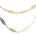 Load image into Gallery viewer, 14K Yellow Gold Saltwater Pearl Necklace