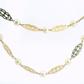 Load image into Gallery viewer, 14K Yellow Gold Saltwater Pearl Necklace