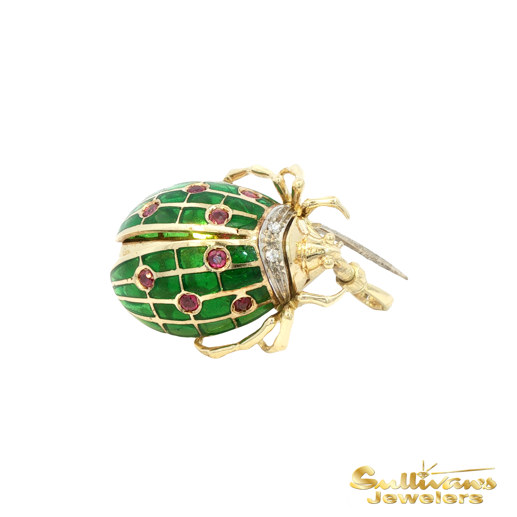 18KT Yellow Gold Brooch & Pendant Beetle