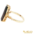 Load image into Gallery viewer, Garnet Elongated Hexagon Cocktail Ring in 14k Yellow Gold