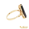 Load image into Gallery viewer, 14K Yellow Gold Elongated Hexagon Garnet Cocktail Ring