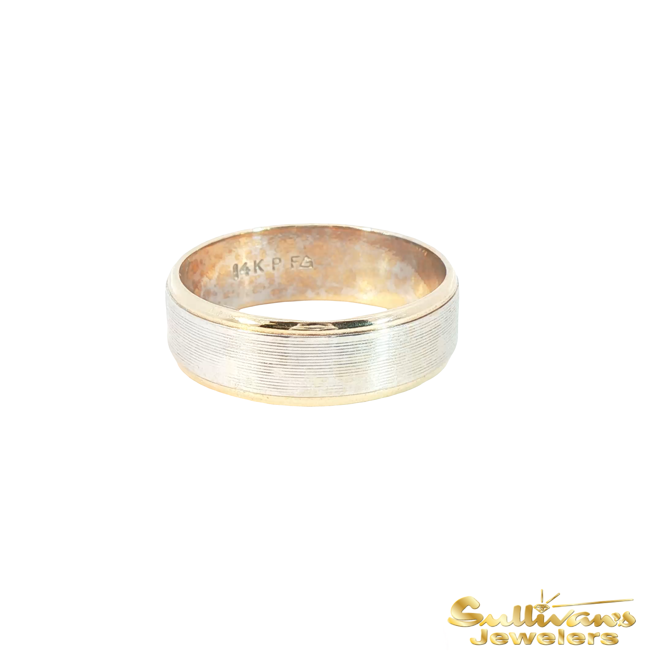 Classic Two Tone 14KT Gold Band Ring