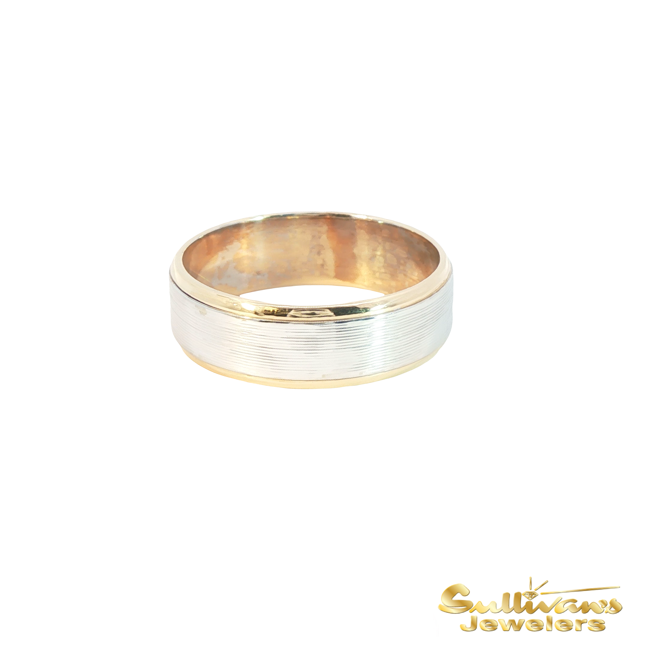 Classic Two Tone 14KT Gold Band Ring