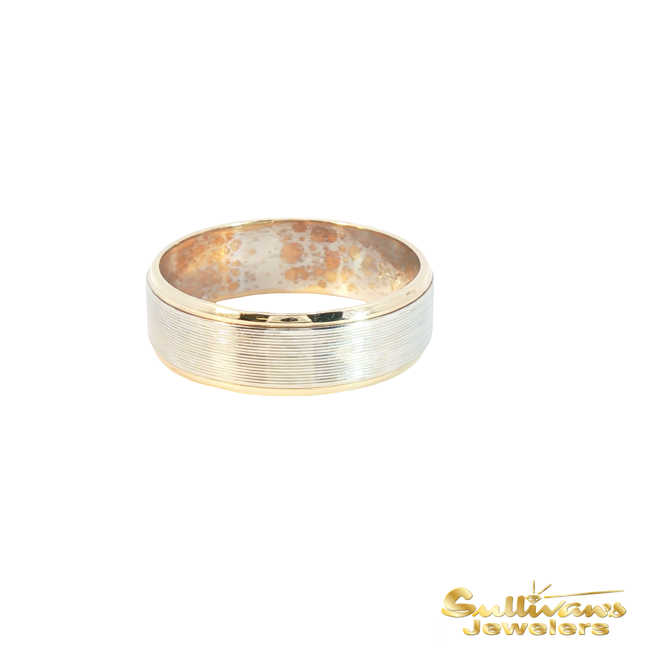 Classic Two Tone 14KT Gold Band Ring