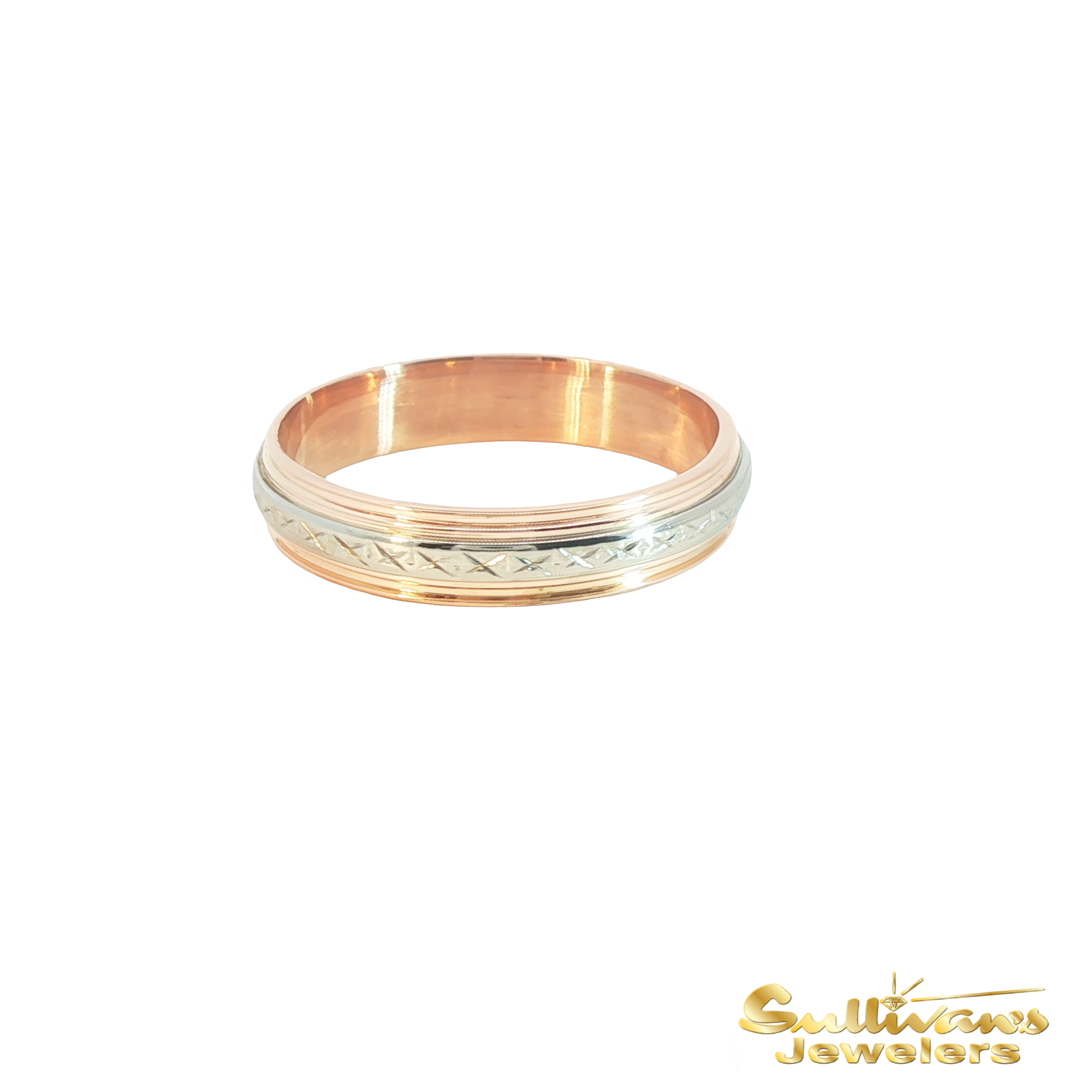 Elegant Two-Tone Rose Gold Band