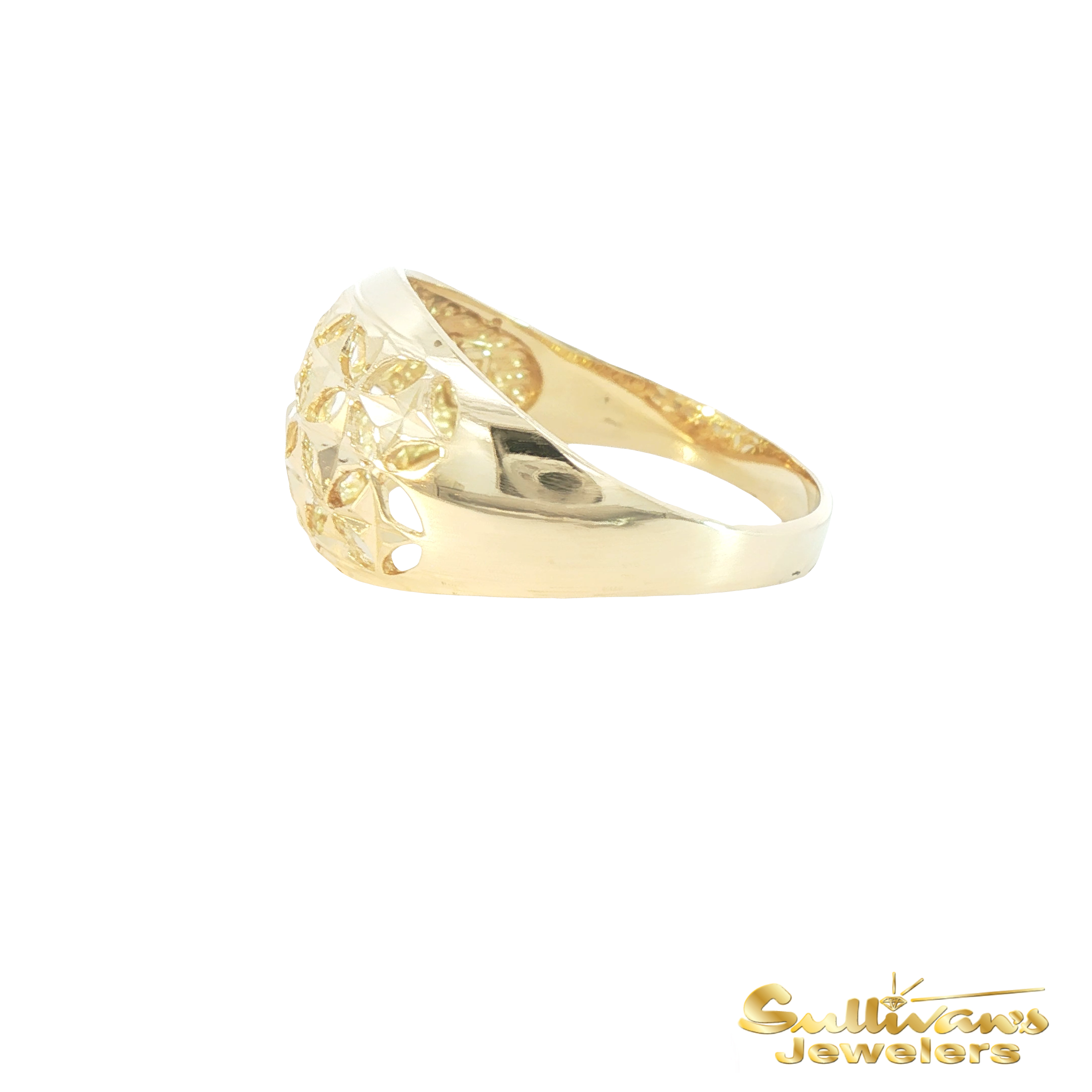 14K Yellow Gold Intricate Pattern Cut-Out Ring