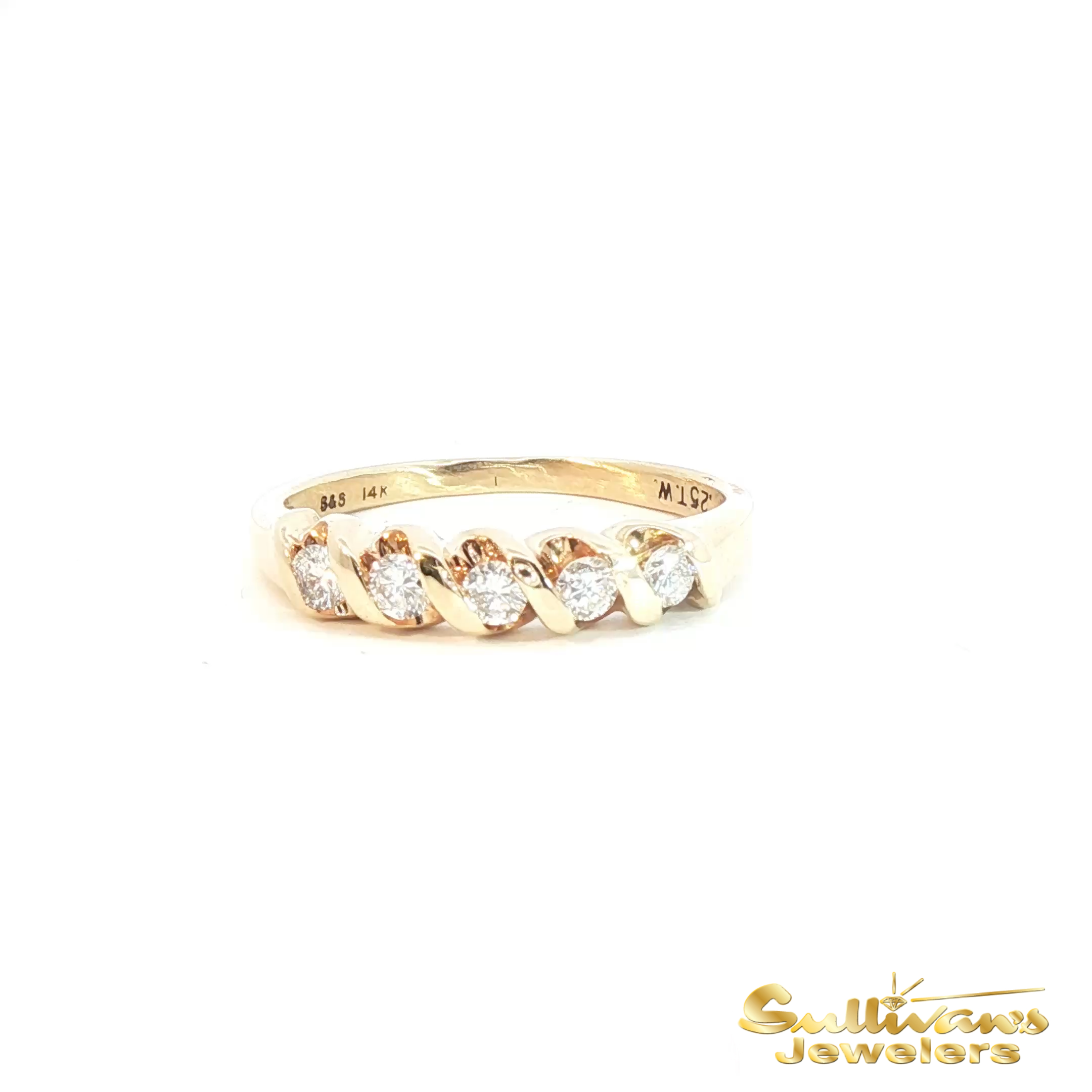 14K Yellow Gold Diamond Anniversary Ring