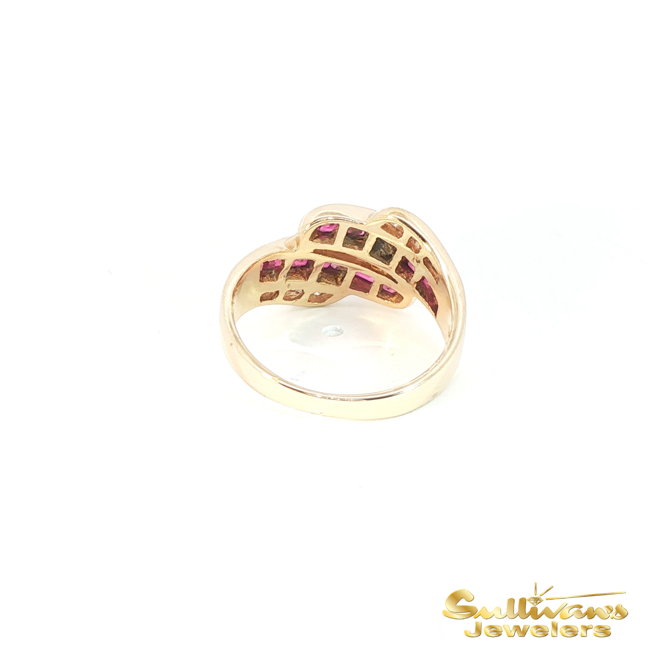 14K Yellow Gold Ruby and Diamond Ring