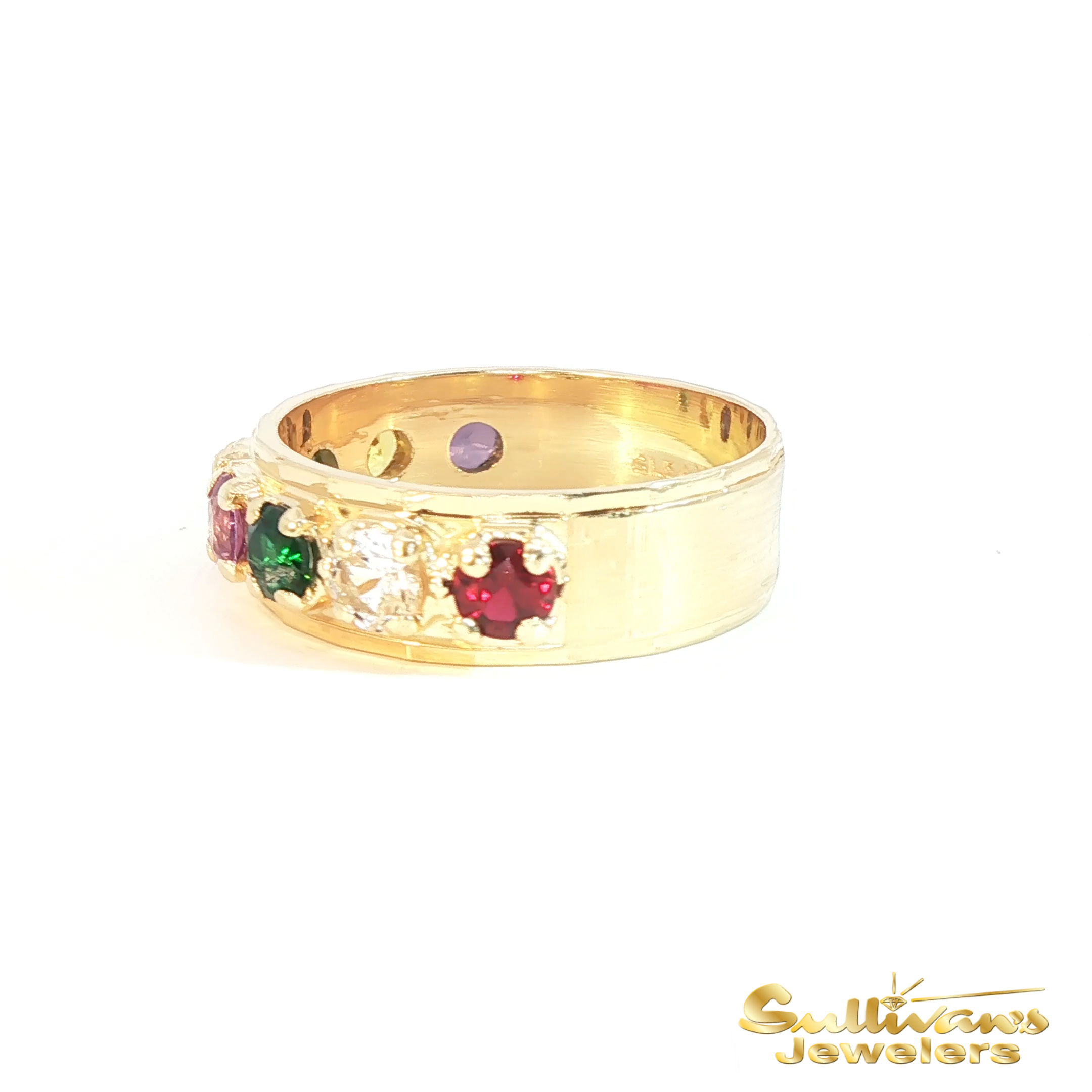 14K Yellow Gold Multi Gemstone Ring