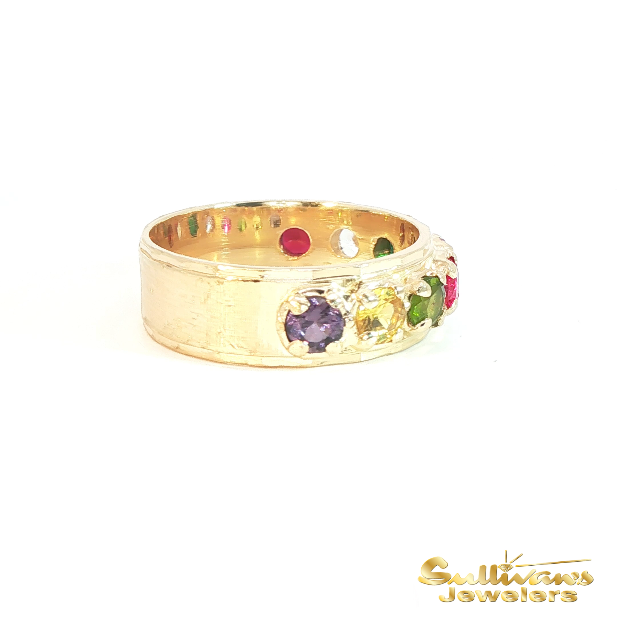 14K Yellow Gold Multi Gemstone Ring