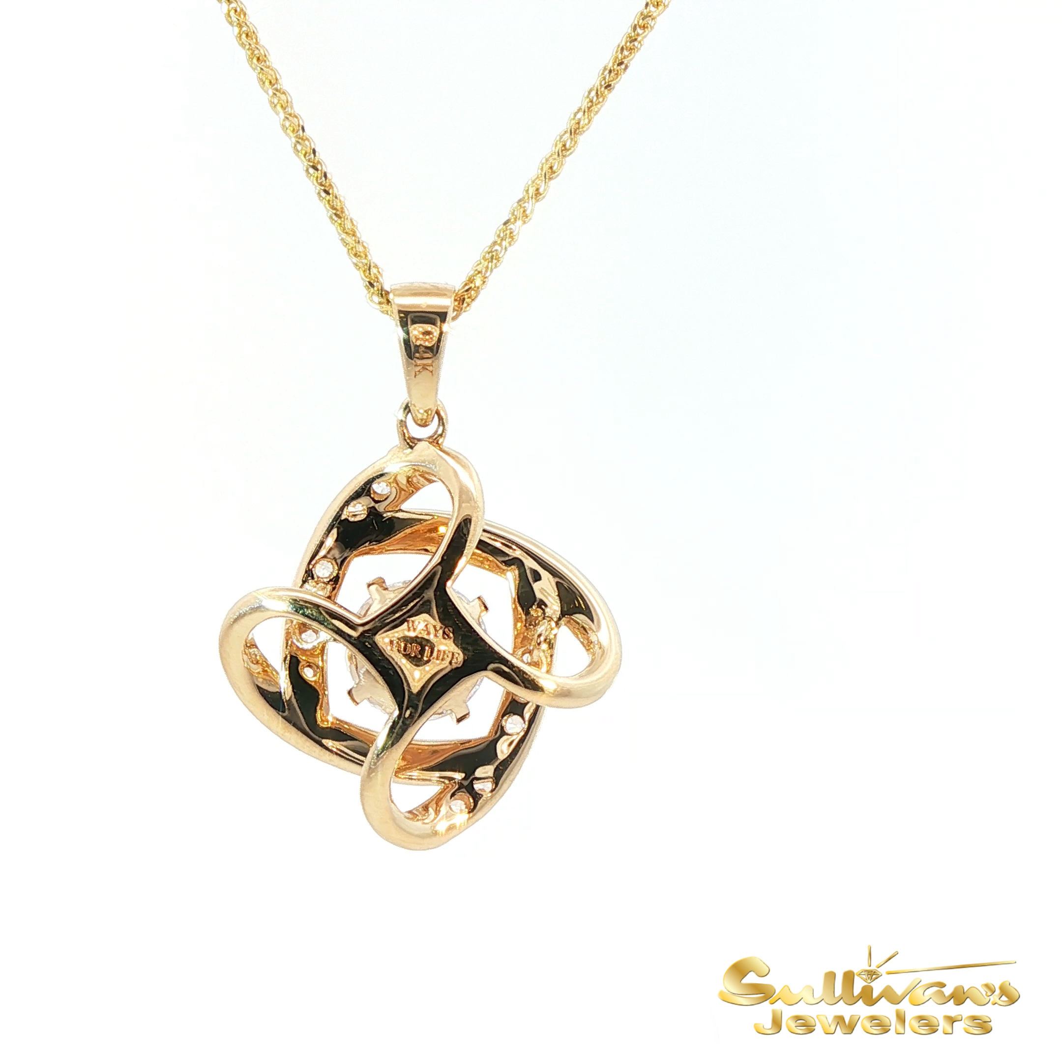 14K Yellow Gold Sterling Ways for Life Wrap Pendant