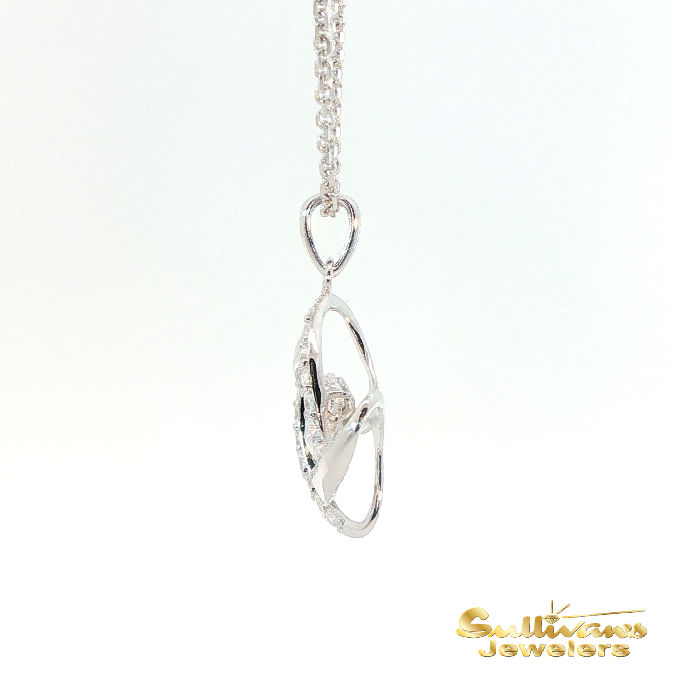 Sterling Silver and CZ Ways for Life Wrap Pendant