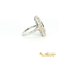 Load image into Gallery viewer, Vintage Platinum Emerald and Diamond Art Deco Ring