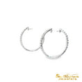 Load image into Gallery viewer, 14K White Gold Reverse Blue Sapphire Hoop Earrings