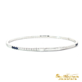 Load image into Gallery viewer, 14K White Gold Tennis Bracelet with Square Cut Deep Blue Sapphires