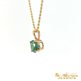 Load image into Gallery viewer, 14K Yellow Gold Charm Necklace with Round Emerald Pendant