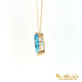 Load image into Gallery viewer, 14K Yellow Gold Necklace Kite Shaped Blue Topaz