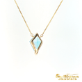 Load image into Gallery viewer, 14K Yellow Gold Necklace Kite Shaped Blue Topaz