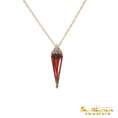 Load image into Gallery viewer, 14K Yellow Gold Trillion Cut Garnet Pendant