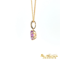 Load image into Gallery viewer, 14K Yellow Gold Pendant Hexagon Amethyst with Diamond Accents