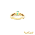 Load image into Gallery viewer, 18K Yellow Gold Emerald Diamond Ring