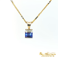 Load image into Gallery viewer, 10K Yellow Gold Tanzanite Bar and Diamond Pendant