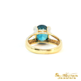 Load image into Gallery viewer, 18K Yellow Gold Blue Zircon Ring