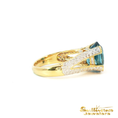 Load image into Gallery viewer, 18K Yellow Gold Blue Zircon Ring