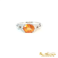 Load image into Gallery viewer, 18K White Gold Spessartite Garnet Ring