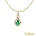 Load image into Gallery viewer, 18K Yellow Gold Pear-Shaped Emerald Pendant
