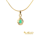 Load image into Gallery viewer, 18K Yellow Gold Pear-Shaped Emerald Pendant