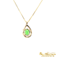 Load image into Gallery viewer, 14K Yellow Gold Teardrop Green Tsavorite Pendant